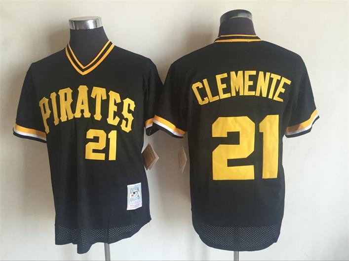 2017 MLB Pittsburgh Pirates #21 Roberto Clemente Black Throwback Jerseys->philadelphia phillies->MLB Jersey